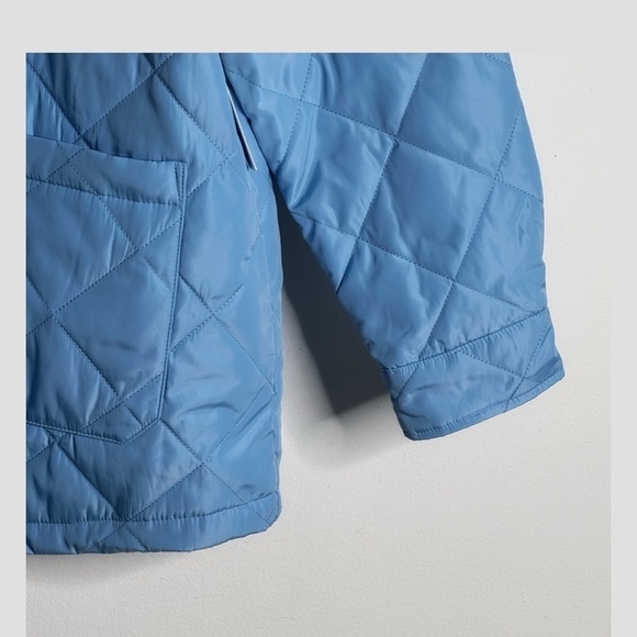 NWT Calvin Klein Barn Coat Quilted Jacket Powder Blue Button Front Unisex Large - Picture 6 of 11